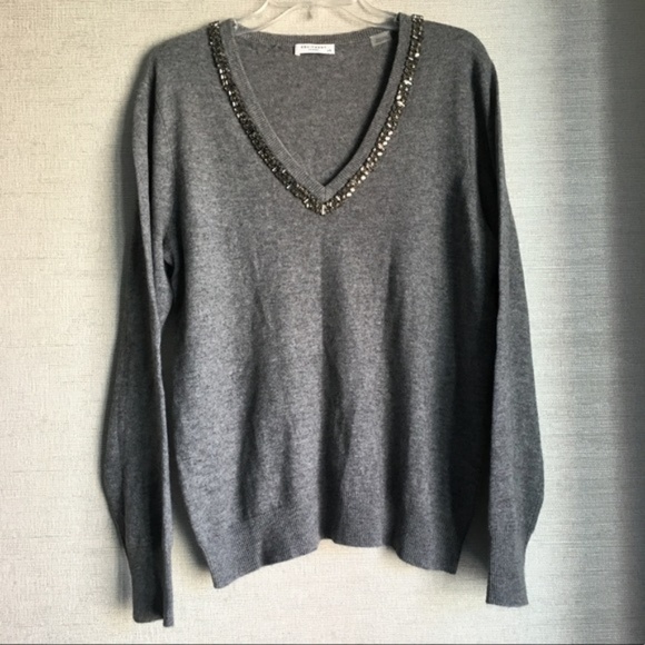 Equipment Sweaters - Equipment 'Cecile' embellished V-neck sweater